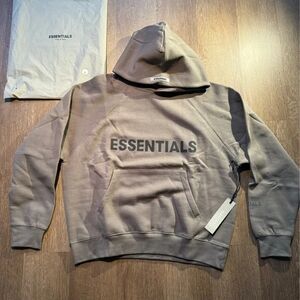 ESSENTIALS Men's Taupe Logo Pullover Hoodie